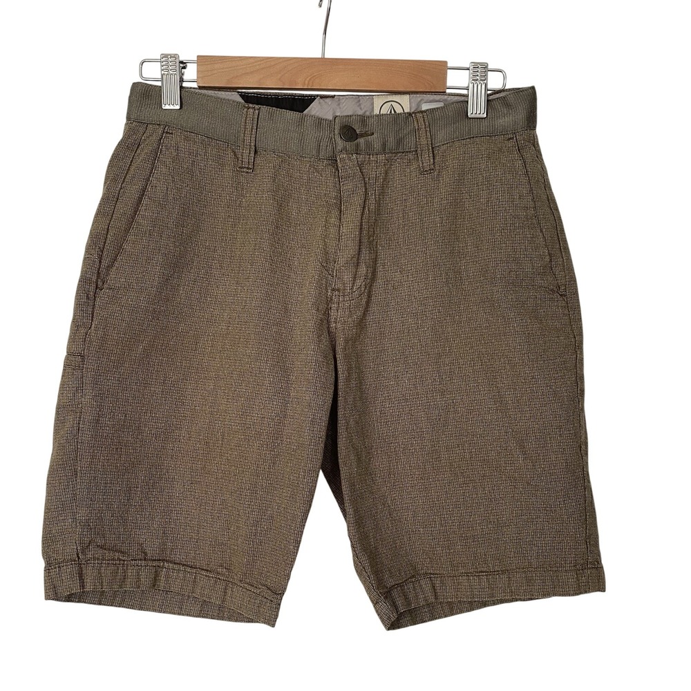 Volcom Men's Olive Green‎ Shorts, Size 28, Flat Front